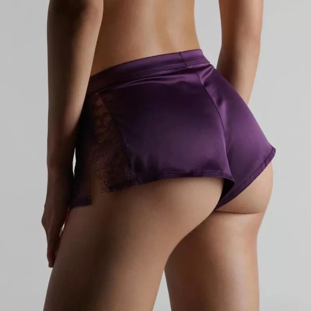 Maison Close Silk Lace Shorty Panty - Plum — image 7 of 8